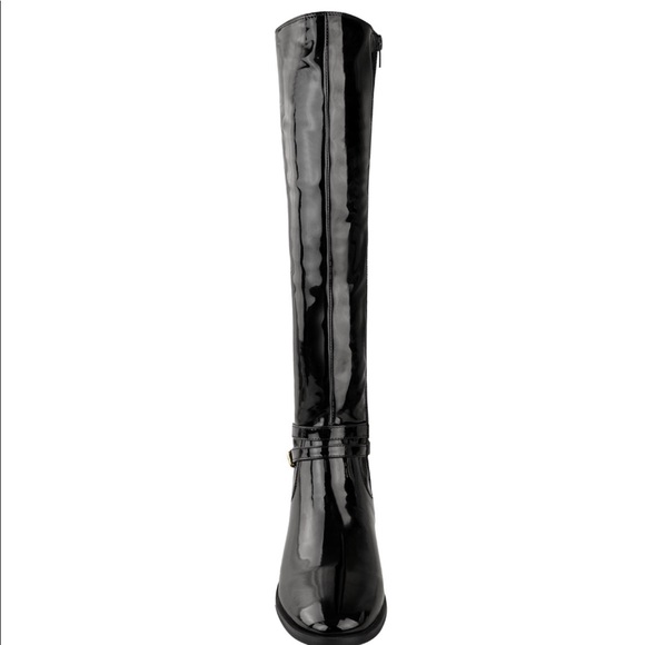 NEW red and green stripe shiny boots - Picture 2 of 5